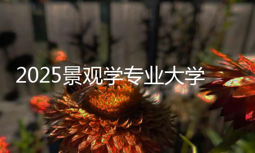 2025景观学专业大学排名汇总!